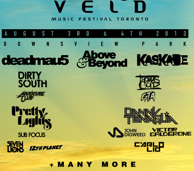 veld festival toronto dj line up 2013