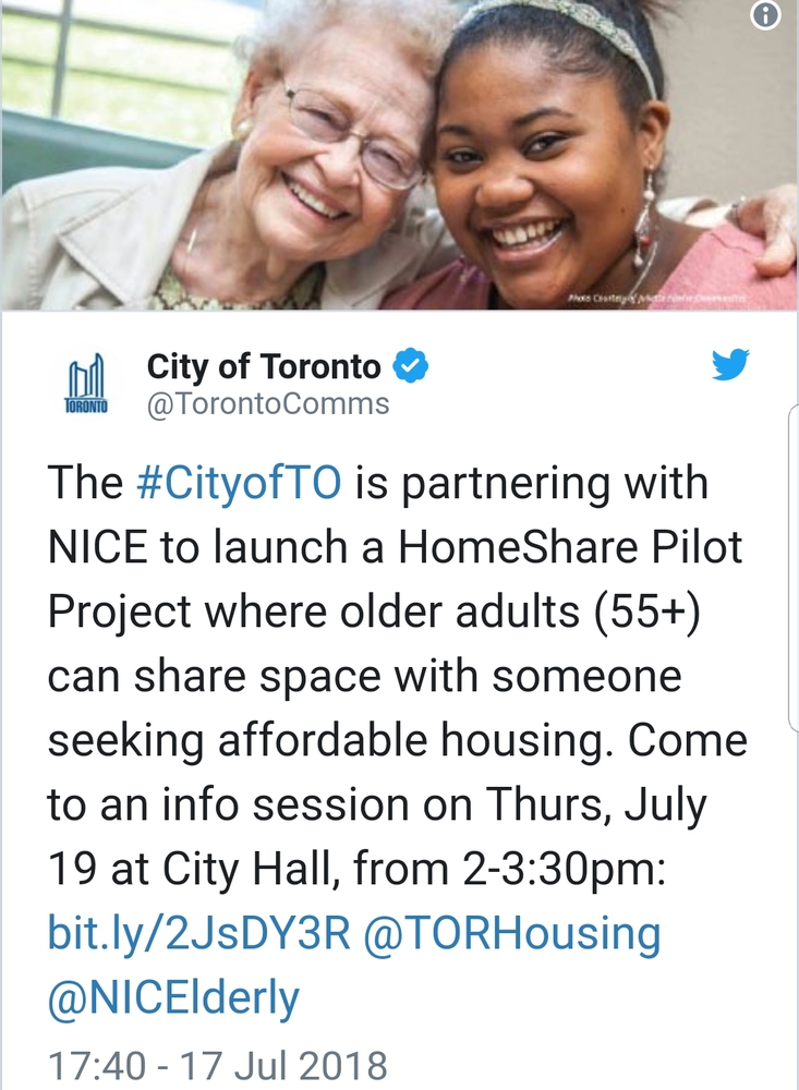 Toronto Home Share Program Hopes to Build Community
